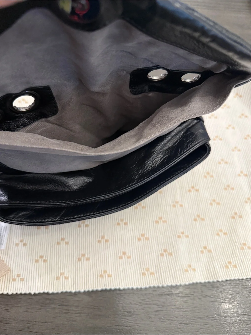 Vince Camuto Black Quilted Leather Envelope Clutch Evening Bag OS